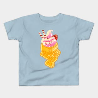 Taiyaki Strawberry Ice Cream - Japanese Sweets - Kawaii Food Kids T-Shirt